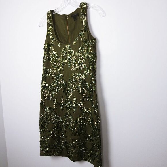 J.crew green sequin iridescent dress size 00 - Picture 5 of 8